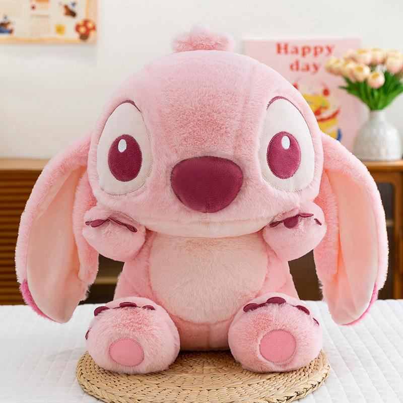 Sakura Pink Stitch Plush Toy with Flowers - Valentine's Day Gift for Girls