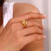 2025 Surface Turbine Conch Shaped 18K Gold Ring, Suitable for Women's Jewelry, Daily Waterproof Jewelry and Accessories