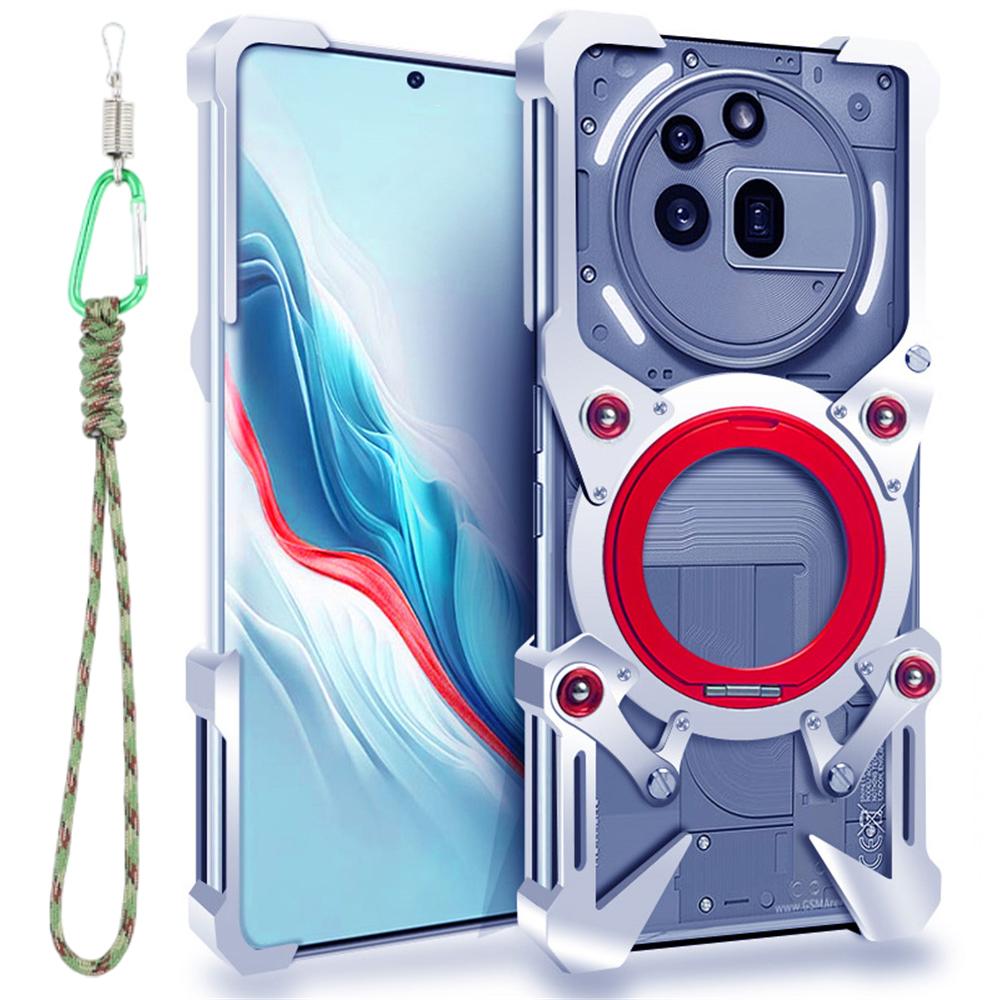 

Ні за що Телефон (3а) Pro Бампер Чохол Підставка Алюмінієвий Сплав Магнітна Кришка для Телефону з Ремінцем на Зап ястя B