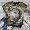 Summer New Animal Dog 3D Printed Loose White Top Women's T-shirt