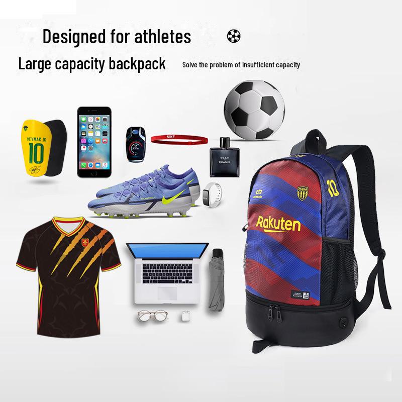 Men's Colorful Multifunctional Football Training Backpack with Shoe Compartment and Large Capacity