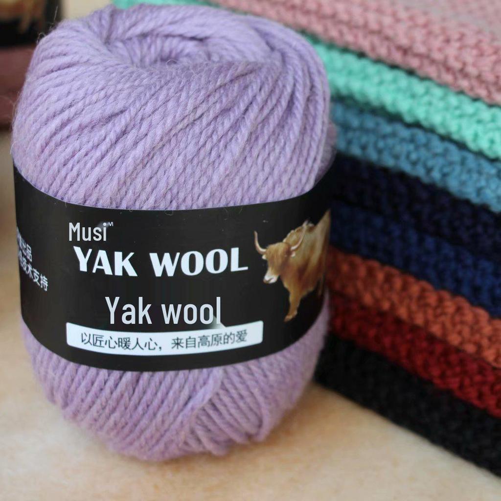 Hand-Knitted Medium-Thick Yak Wool Yarn for Scarves, Hats, Coats, Vests, and Sweaters