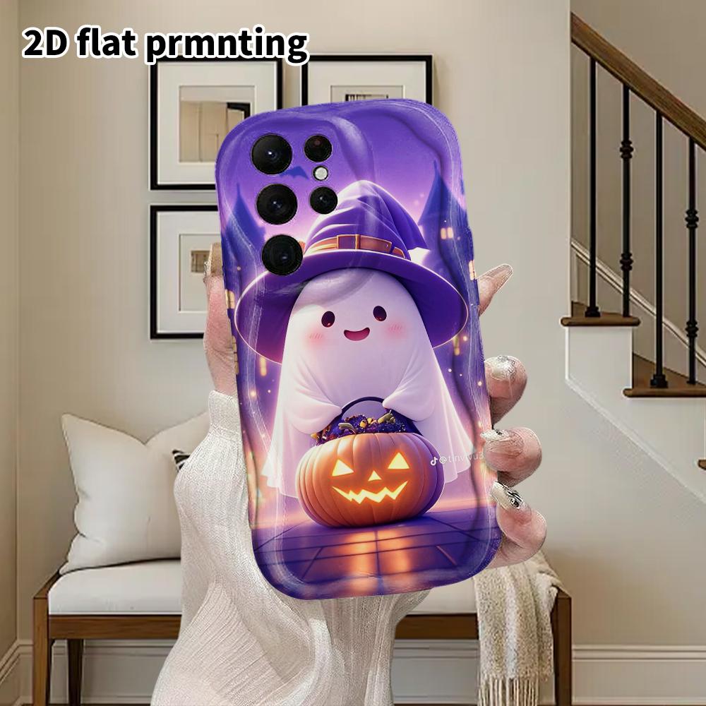 Phone Case: 2D Flat Samsung Galaxy A34 A35 M05 M06 S20 S22 S21 FE Plus 5G Protective Case, Couple Style, Castle and Bat, Christmas and Halloween Gift