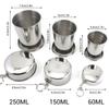 Stainless Steel Folding Cup Camping Mug Portable Outdoor Travel Collapsible Cup with Keychain