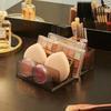 Clear Cosmetics Organizer: All-in-One Storage Box for Lipsticks & Eyeshadows, Divided Makeup Drawer for Dressing Table.