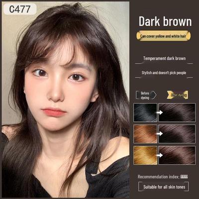 Linen Gray Brown & Black Tea Plant-Based Hair Dye Cream for Women - 2025 Set 811