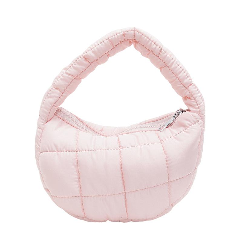 Korean niche fashionable pleated cloud bag female foreign style solid color personalized hand carry cotton clothes bag