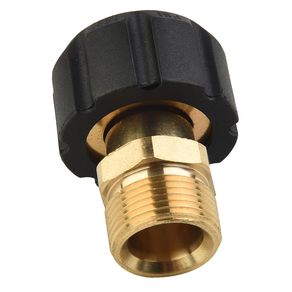 Efficient Brass Pressure Washer Hose Coupling Screw Nipple M22 Male14mm to M22 Female15mm 4500PSI Max Working Pressure