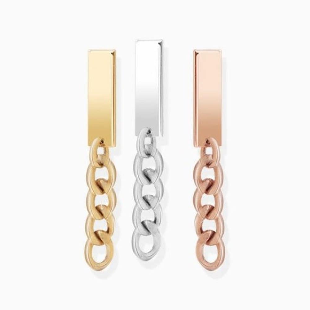 (Silver) Mini Square Chain Earrings, Mini Earrings, Chain Earrings, Pretty Earrings, Fashion Earrings, Silver Earrings