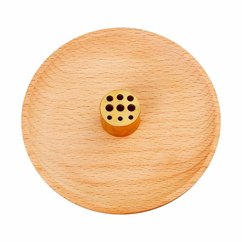 

Креативная металлическая курильница для благовоний из латуни с 9 отверстиями, подставка для благовоний из металла/дерева, золоуловитель для благовоний, буддийские принадлежности для домашнего декора