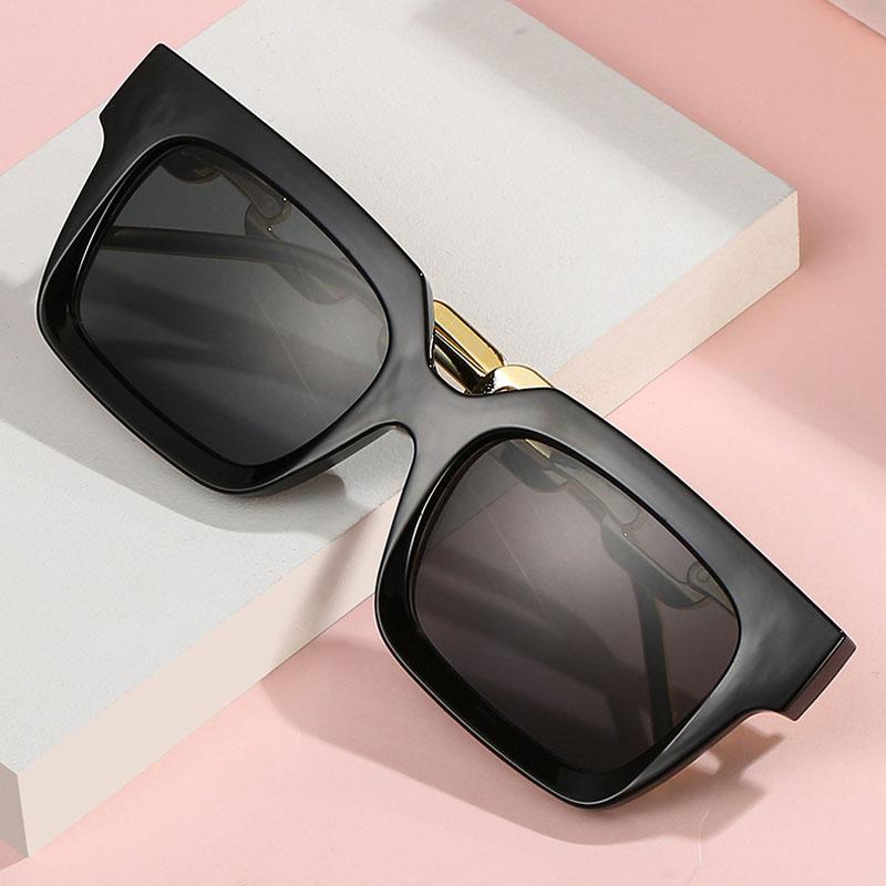 New Men'S Large Frame Square Sunglasses Fashion Women'S Outdoor Street Photo Sun Glasses Windproof Goggles Uv400 Eyewear
