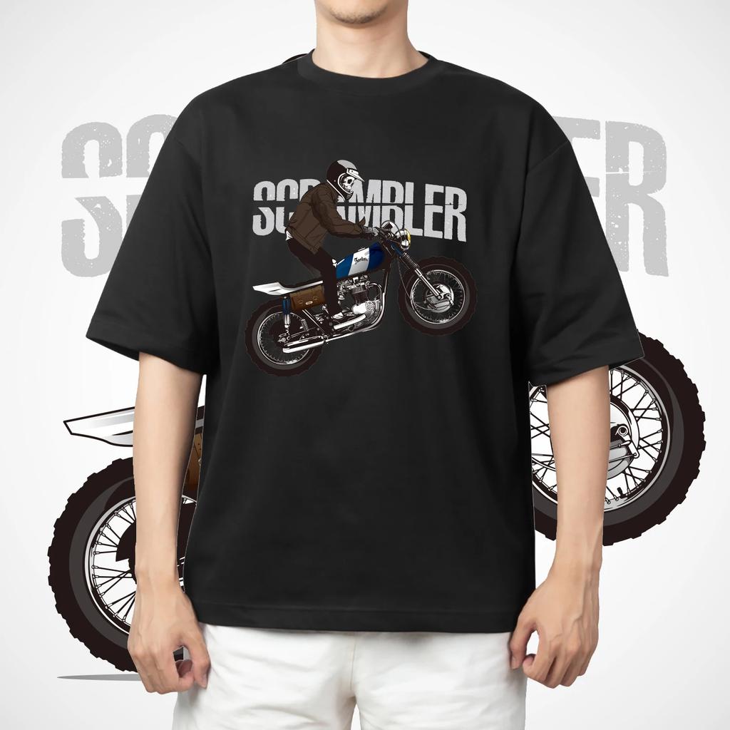 Men's T-shirt motorcycle printed T-shirt hip-hop street top streetwear vintage t shirt cotton Retro Motorcycle Plus size T-shirt