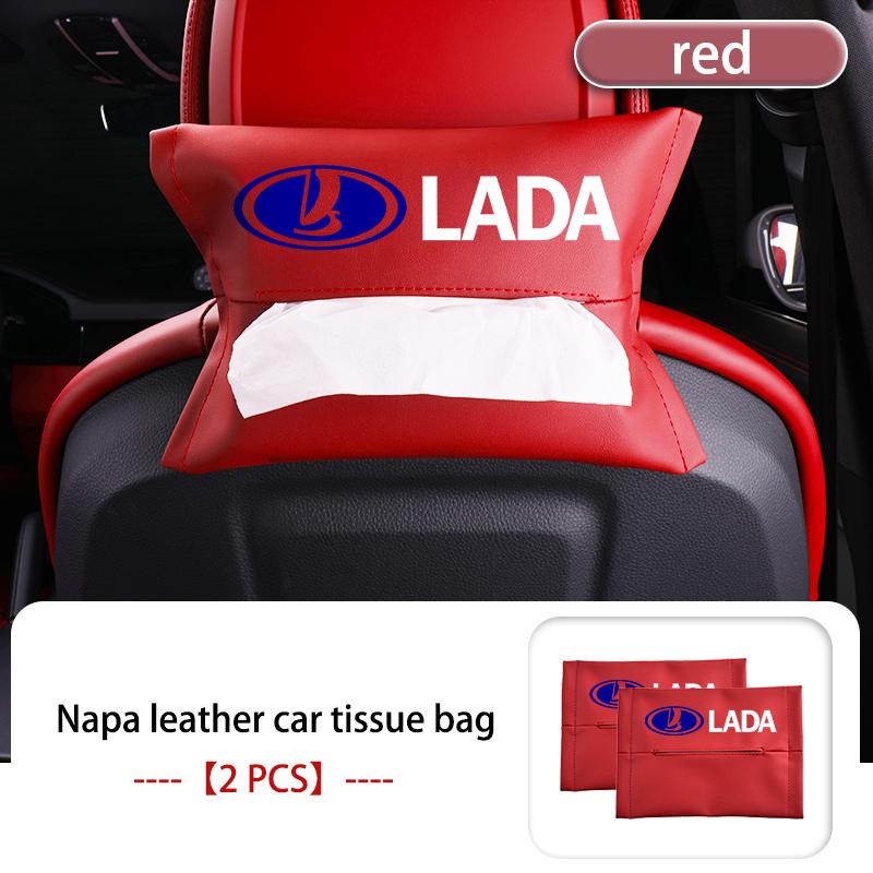 Leather Car Seat Back Hanging Tissue Bag Armrest Box Paper Holder Accessories For Lada Niva Vesta Granta Riva Samara Priora 4x4 SS15