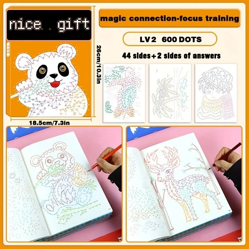 

44 Шаблона Книга для Тренировок Набор Цифровое Подключение и Книжка-Раскраска 3 Разных Уровня Сложности