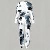 Ladies Crew Neck Long Sleeve Blouse And Elastic Waist Long Pants Two Piece Casual Outfit