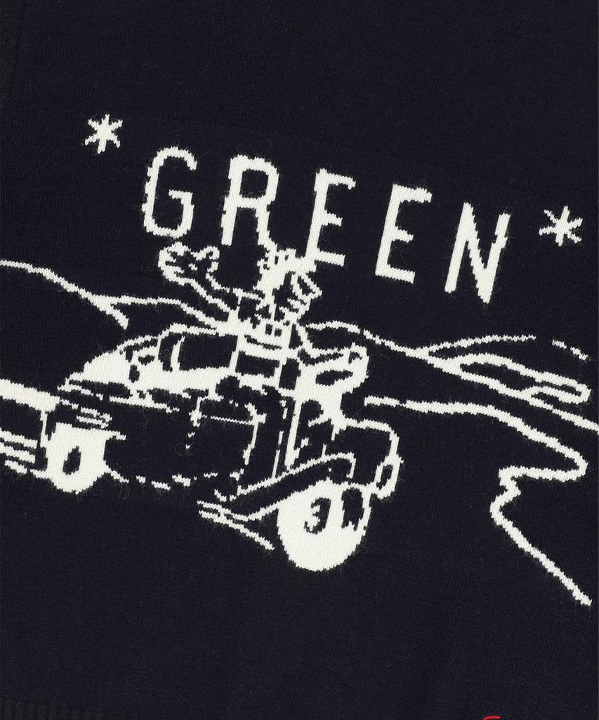 Sun Love Green Knit Sweater Navy