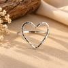 Heart Ring – 925 Sterling Silver, Minimalist Open Heart Statement Ring for Women