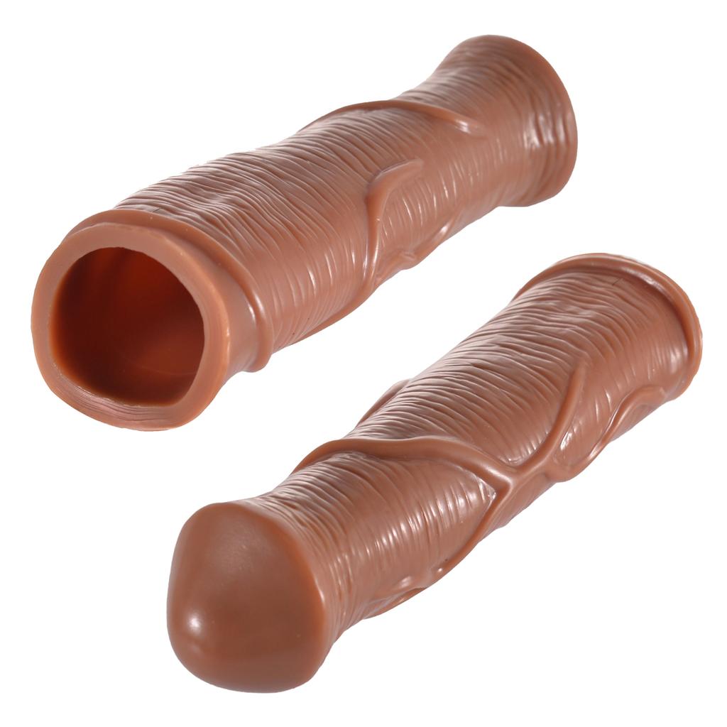 Realistic Horse Penis Enlargement Sleeve Girth Cock Sheath Extender Reusable Condom Extended Dildo Dick Adult Sex Toy for Men Couple Erotic Goods Shop