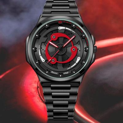 Top Neue Herrenuhr Mode Coole Rad Yi Rotierende Herren Quarz Uhr Leuchtende Studentenuhr