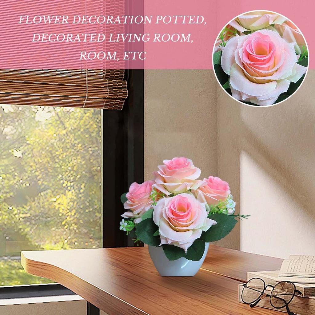 Simulace zelených rostlin v květináčích, ozdoby do květináčů, kombinace rostlin, vnitřní stolní ozdoby, simulace umělých květin, rostlin, bonsaje