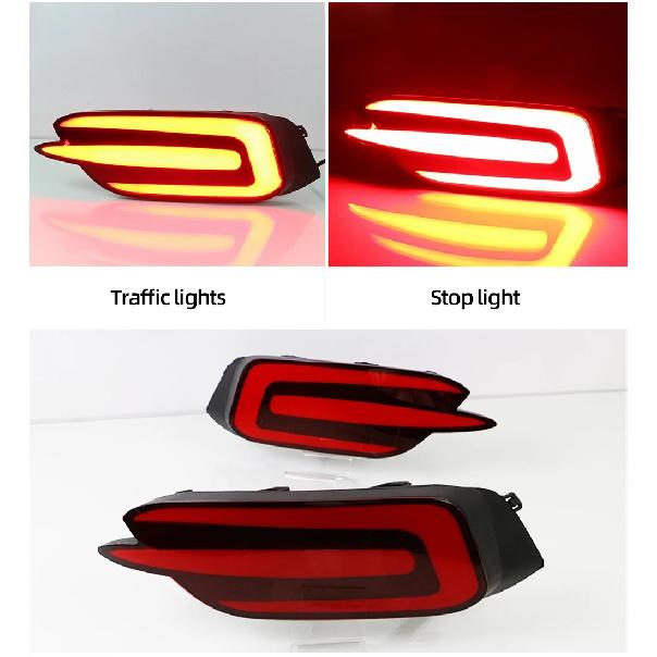 Car Flashing 1 Pair For Honda Civic 2016 2017 2018 Reflector Car LED Tail Light Rear Fog Lamp Bumper Light Auto Bulb Brake Light