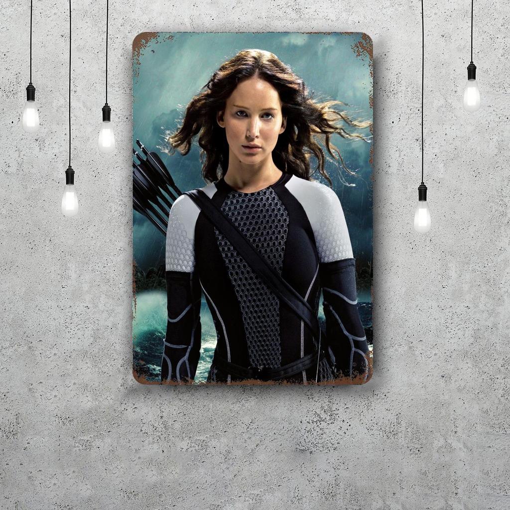 Katniss Everdeen Game Vintage Metal Tin Signs Posters Decor Retro Metal Plaque Wall Art Decor for Garage Bar