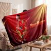 Cristiano Ronaldo Personalized Fleece Blanket With Football Logo, Custom Name Text Soft Warm Home Throw Blanket