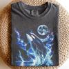 Retro Orca Killer Whale Shirt, Midnight Lightning Ocean Tee, Full Moon Wildlife Nature T-Shirt