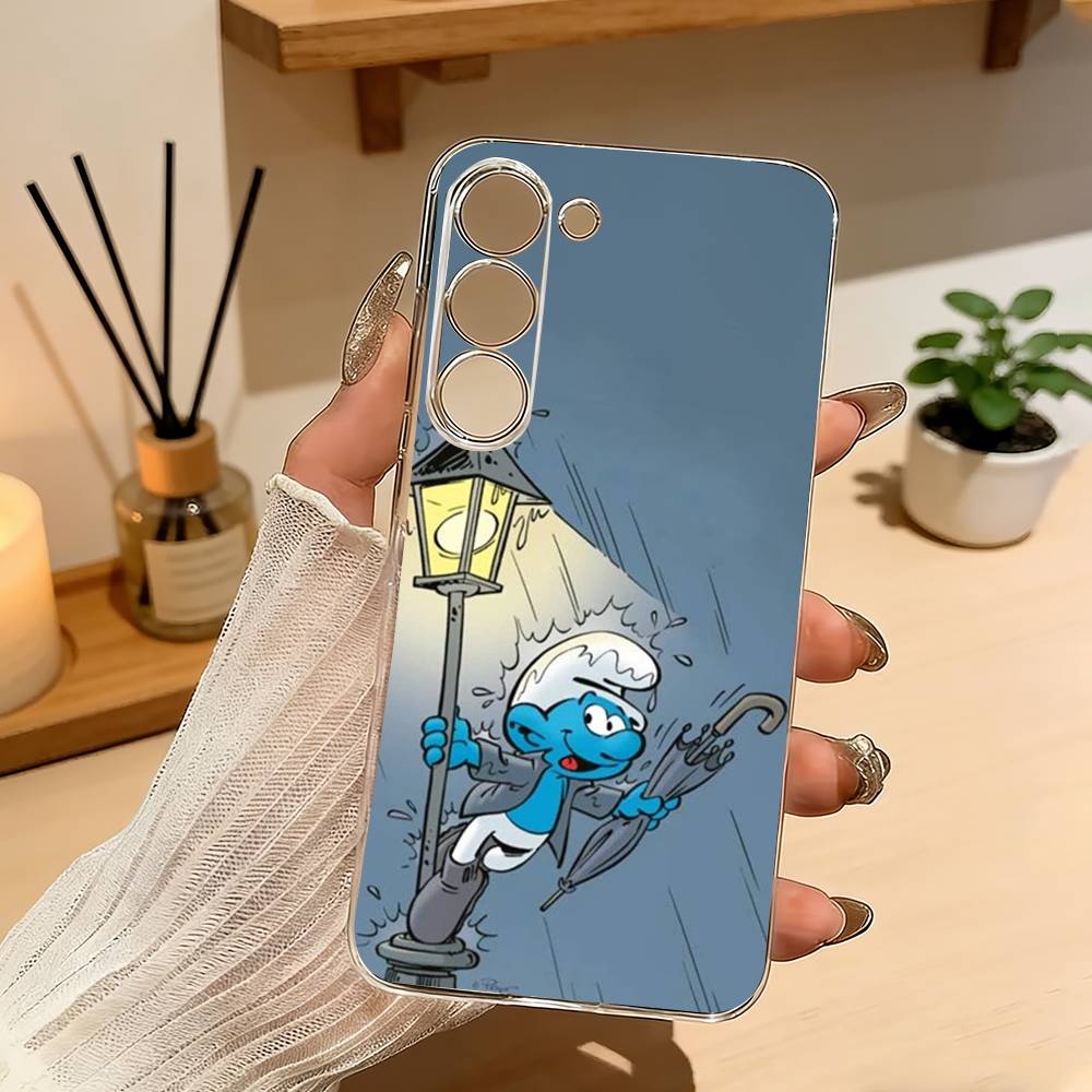 C-Cute and fun S-Smurfs Phone Case For Samsung Galaxy A71,A70,A52,A51,A40,A30 Transparent Cover