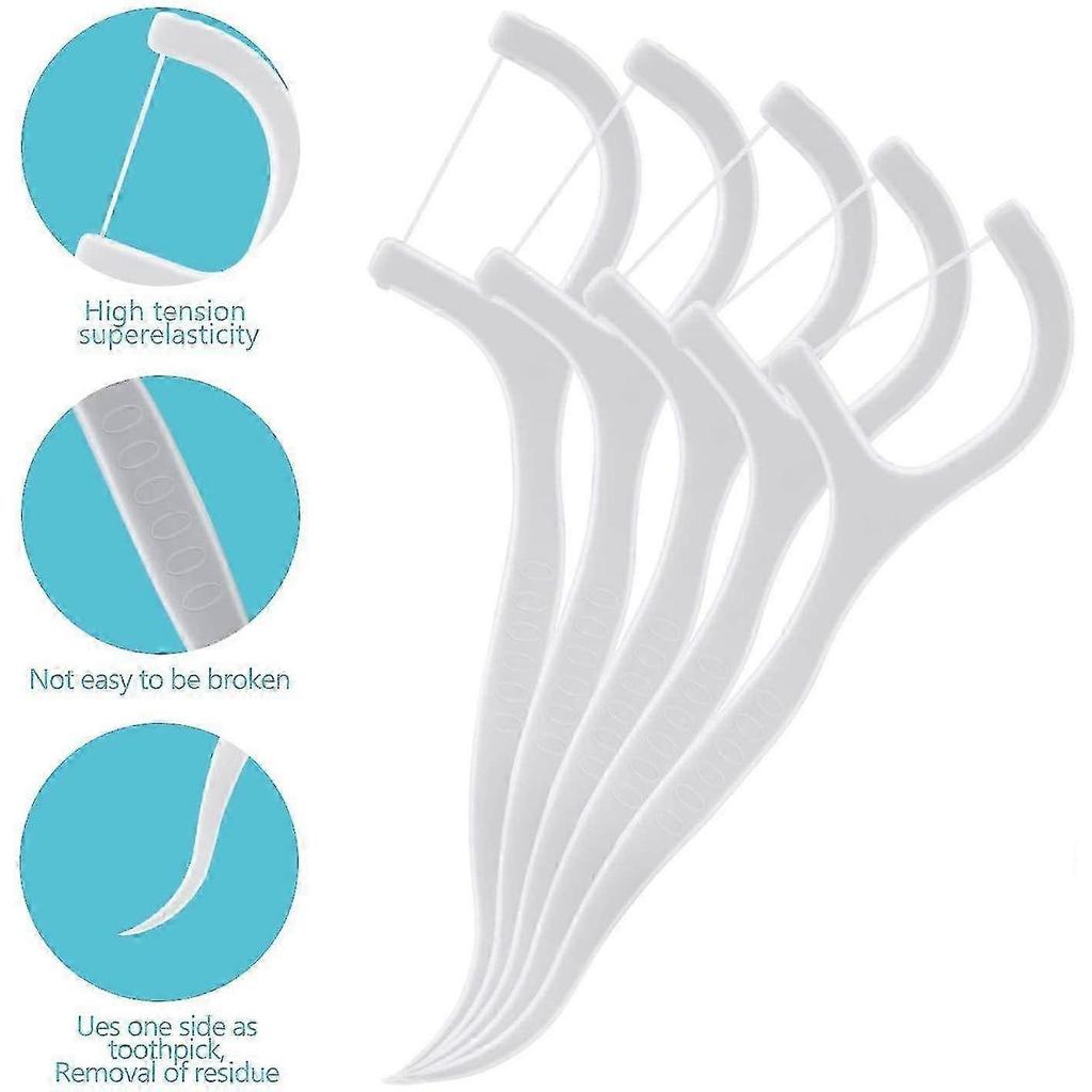 Dental Floss Kit: 50 Pieces of Dental Floss with Sticks and Holder for Dental Hygiene