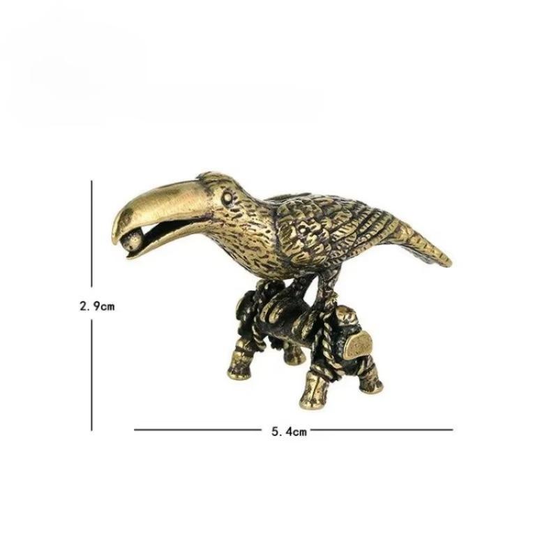Heimdekoration Handwerk Sammlungen Retro Messing Papagei Kleine Statue Schreibtisch Ornament Simulation Vogel Tierfiguren Räucherstäbchenhalter