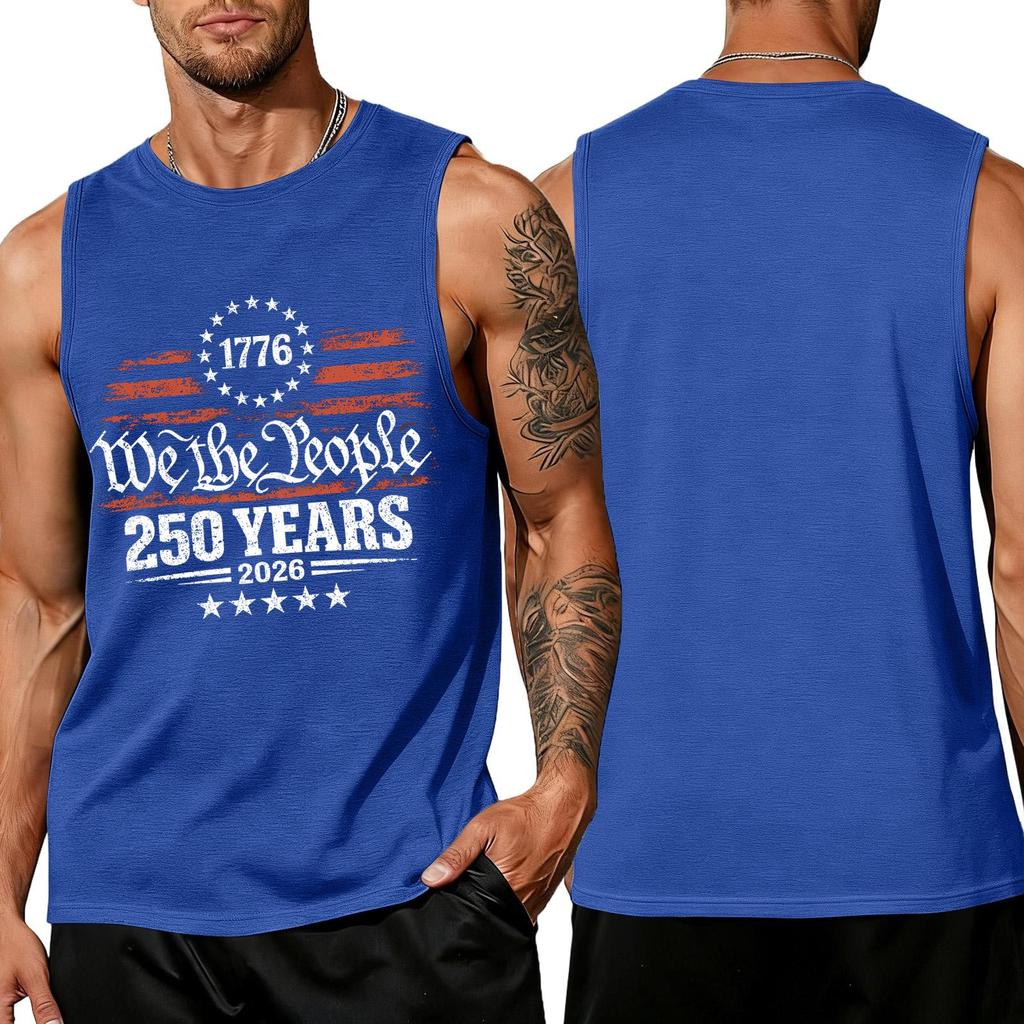 Uomo 4 Luglio Camicie USA Muscolo Senza Maniche Magliette Patriottiche