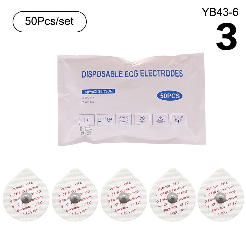 Multi Sizes Adult 50 PCS White Non-woven Fabrics Disposable ECG Electrodes Medical Electrode Patch Nonwoven ECG Electrode Pads