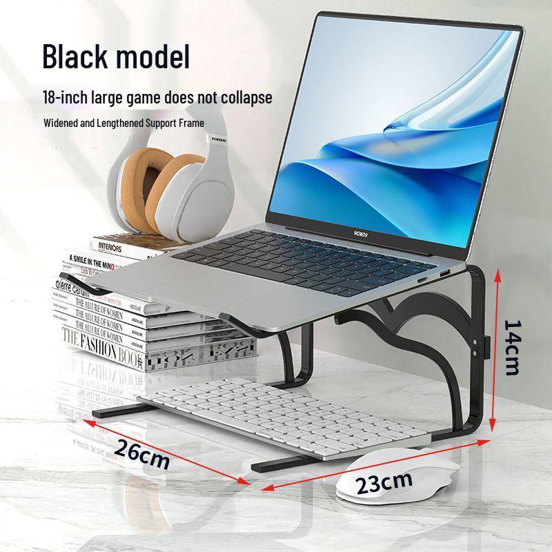 Aluminum Alloy Desktop Laptop Stand with Suspended Cooling Design чёрный