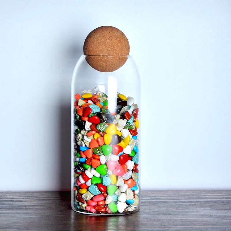 Nordic Transparent Glass Storage Jar - Creative Home & Office Decor for Desk or Wine Cabinet