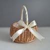 Woven Storage Basket with Handle Wicker Rattan Flower Basket Woven Flower Basket for Wedding Party Decor