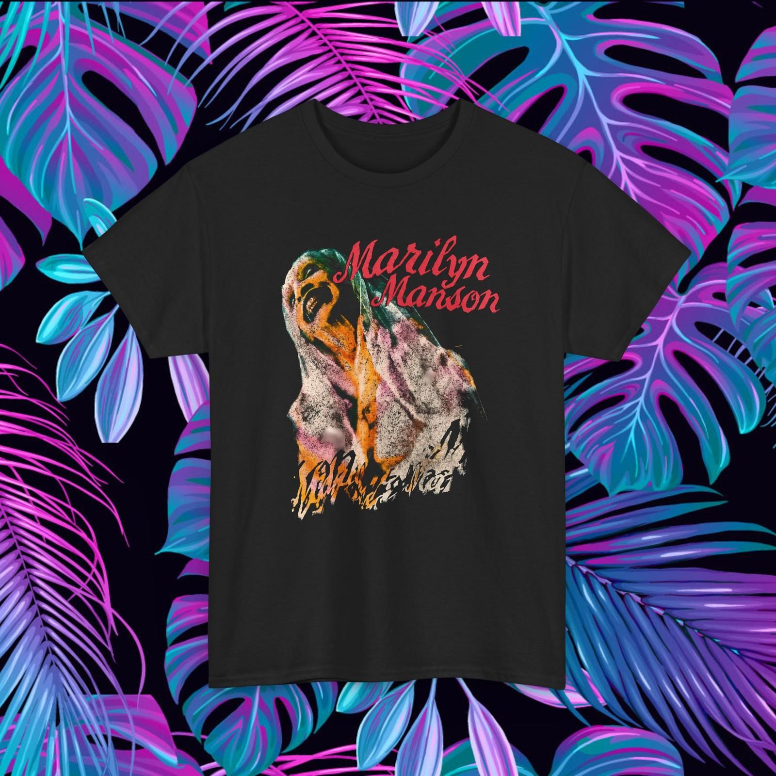 Vintage style Marilyn Manson T Shirt Ghost Graphic Distressed Black Band Tee XL