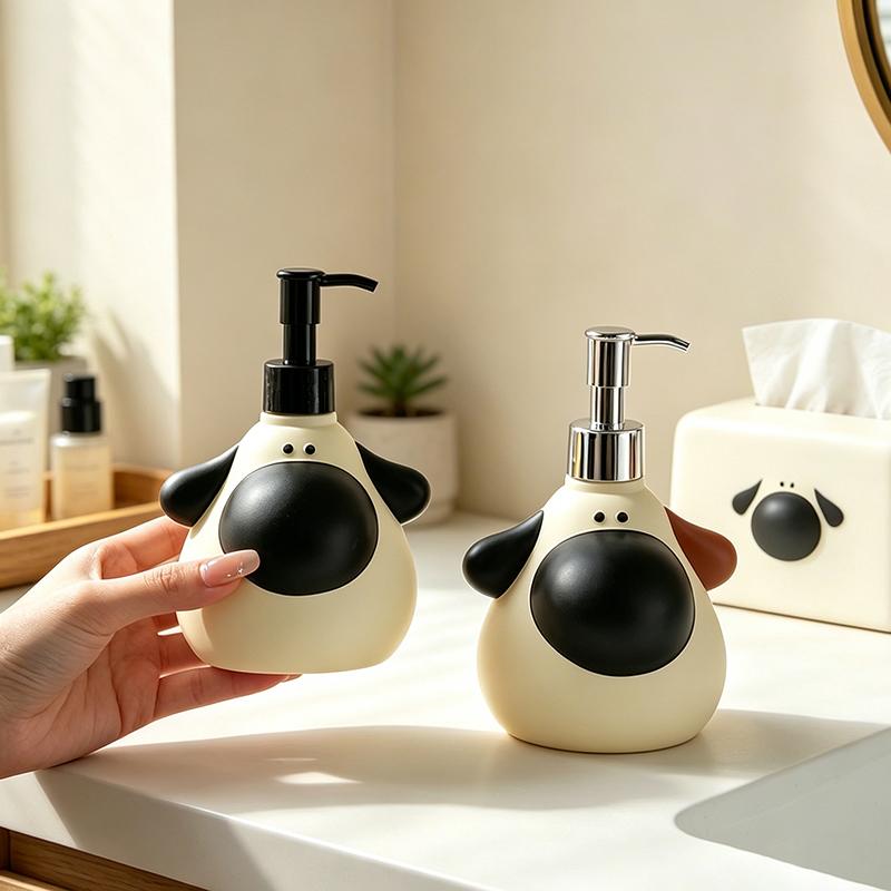 Cute 300ml Big Nose Dog Liquid Soap Dispenser Decorative Figurine for Bathroom Sink Countertop Kids Room and Kitchen Home Decor