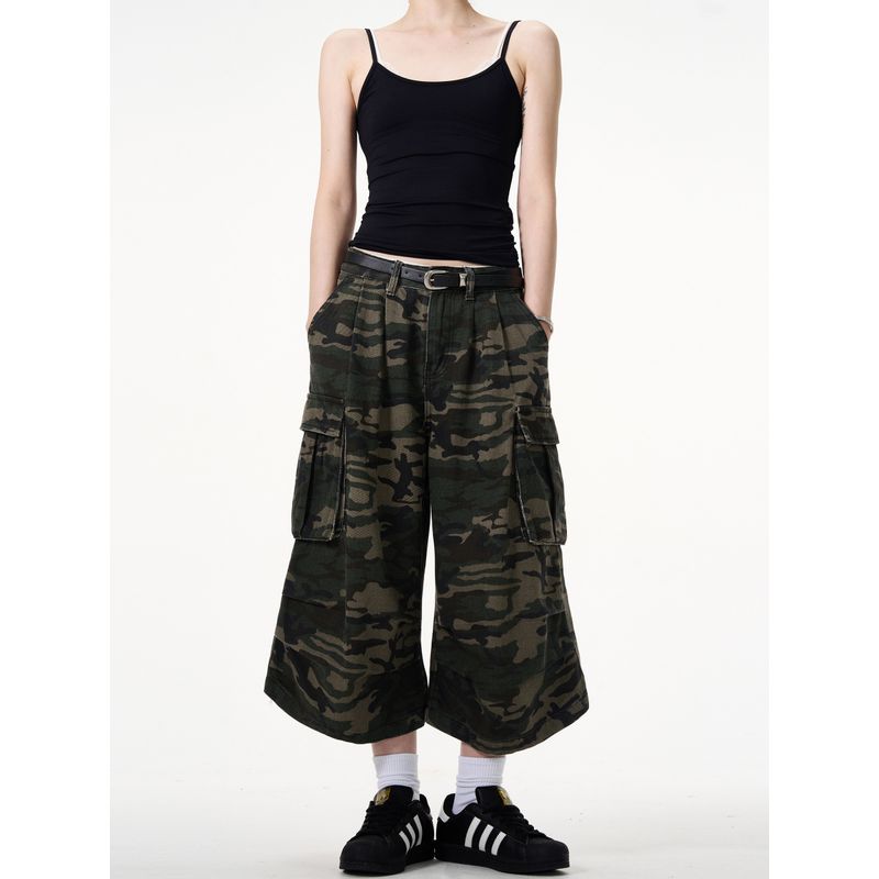 Madwitch Chinese Fad Original Camouflage Wide-Leg Overalls