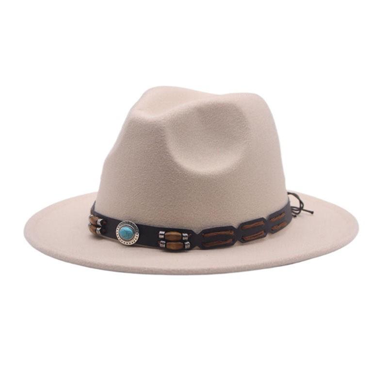 European and American New Accessories with Curved Brims Western Cowboy Hat Top Hat Tibetan Retro Jazz Hat Felt Hat Wool Riding Hat
