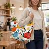 Autumn Pumpkin Print Tote Bag Casual Large Capacity Daily Shopping Shoulder Handbag for Women