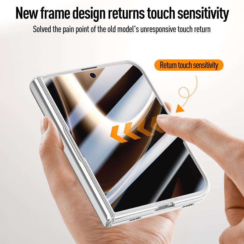 For iPhone Duo iPhone 18 Fold Case With Luxury Electroplating Hinge for Magsafe Magnetic Tempered Film Protection Cover Funda