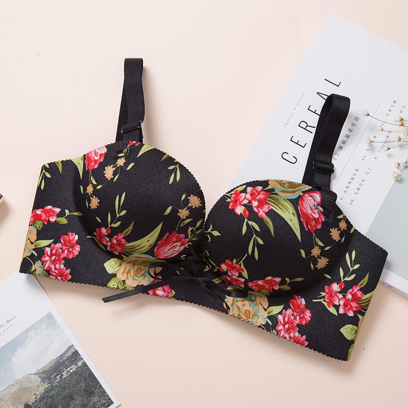 Sexy Bra Push Up Paded Bras For Women Seamless Bralette Brassieres Lingerie Deep V Bowknot