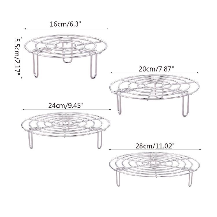6.3/7.8/9.5/11in Stainless Steel Multifunctional Rack for Pressure Cooker
