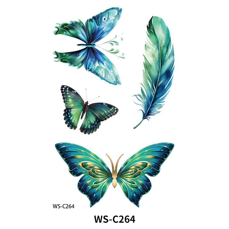 New Colored Butterfly Ins Style Tattoo Stickers Waterproof Arm Advanced Stage Performance Makeup Face