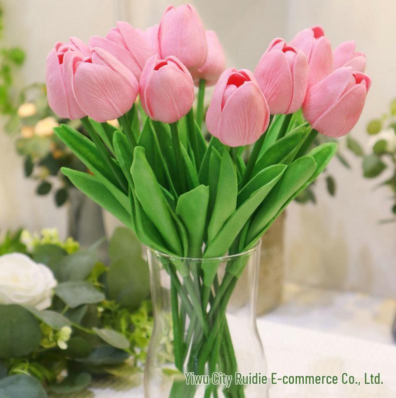 High-Quality Tulip Faux Flower Bouquet for Luxurious Indoor Decor