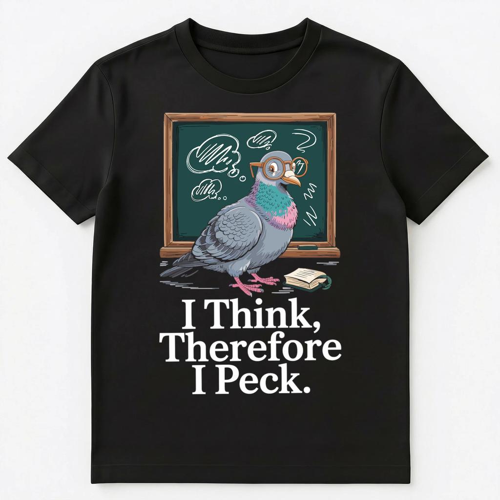 Funny Philosophy Animal Thinking Pigeon Enlightened Bird Unisex T-Shirt
