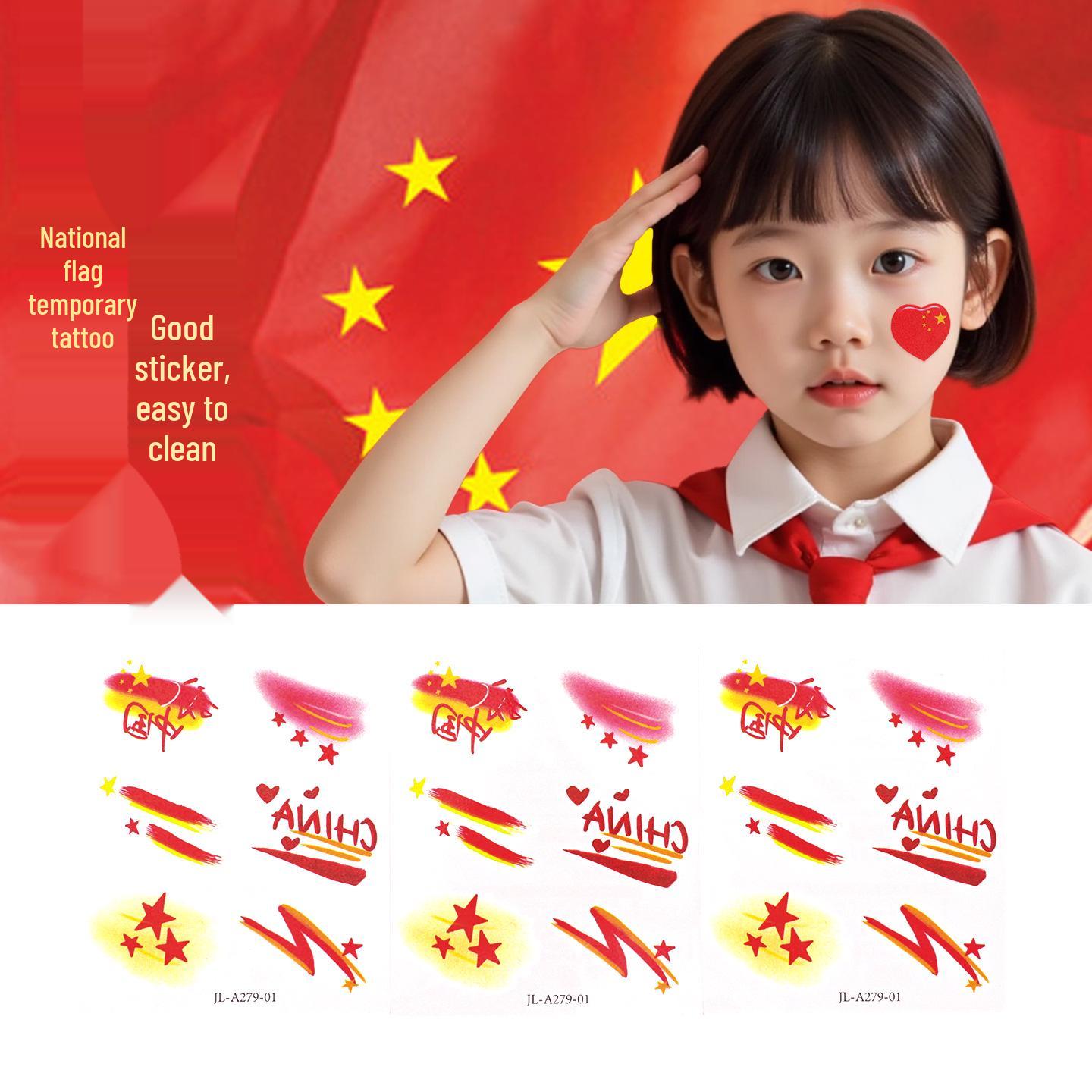 Patriotic Face & Hand Stickers: National Day & Sports Event Tattoo Stickers