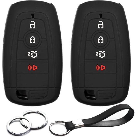 

2pcs Compatible with Ford Mustang Edge Expedition Explorer F-150 Lightning Ranger Bronco Escape Maverick Transit Connect Fusion Smart 4 Buttons Key чёрный