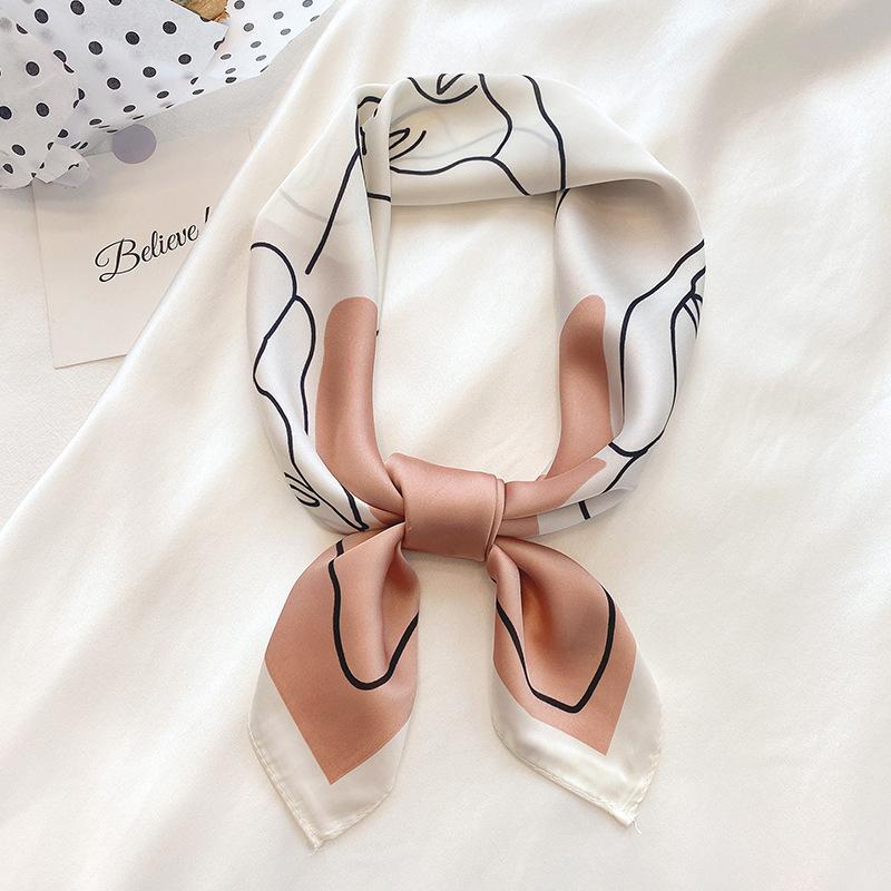 Luxury Silk Scarf for Women Hijab Bandana Fashion 70*70cm Square Scarves Handkerchief Design Shawl Wraps Echarpe Foulard